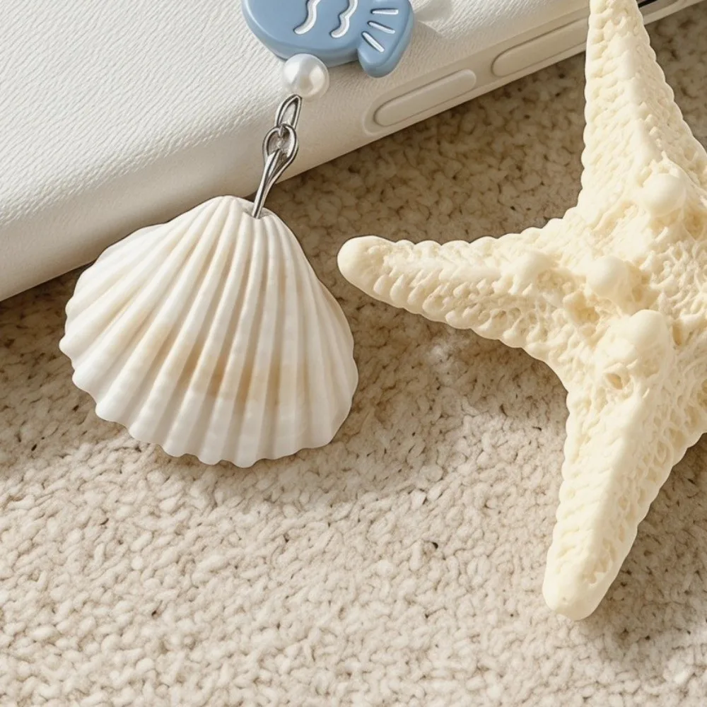Vintage Cute Starfish Shell Keychain Ornaments Ocean Sea Series Beach Style Keychain Bohemia Summer Fish Pendant Key Decor