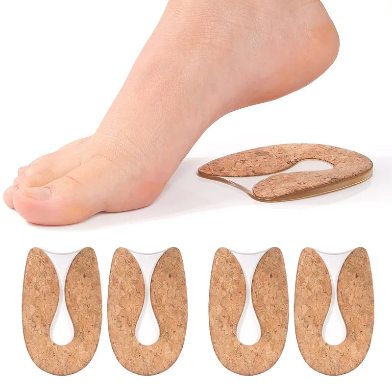 1 pairs Silicone Gel U-Shaped Heel Pads, Shock Absorbing Heel Cushions, Foot Pain Relief Heel Insoles