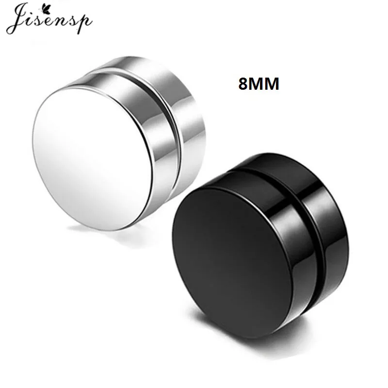 Gothic Punk Mens Strong Magnet Magnetic Earrings Stainless Steel Non Piercing Ear Studs Fake Earring for Boyfriend Lover Jewelry