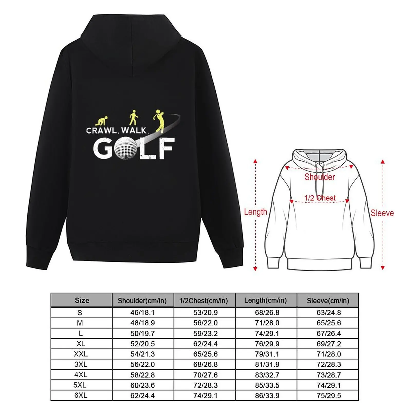 Crawl Walk Golf Funny Evolution Of The Golfer Hoodie winter clothes blouse autumn new products new in hoodies and blouses