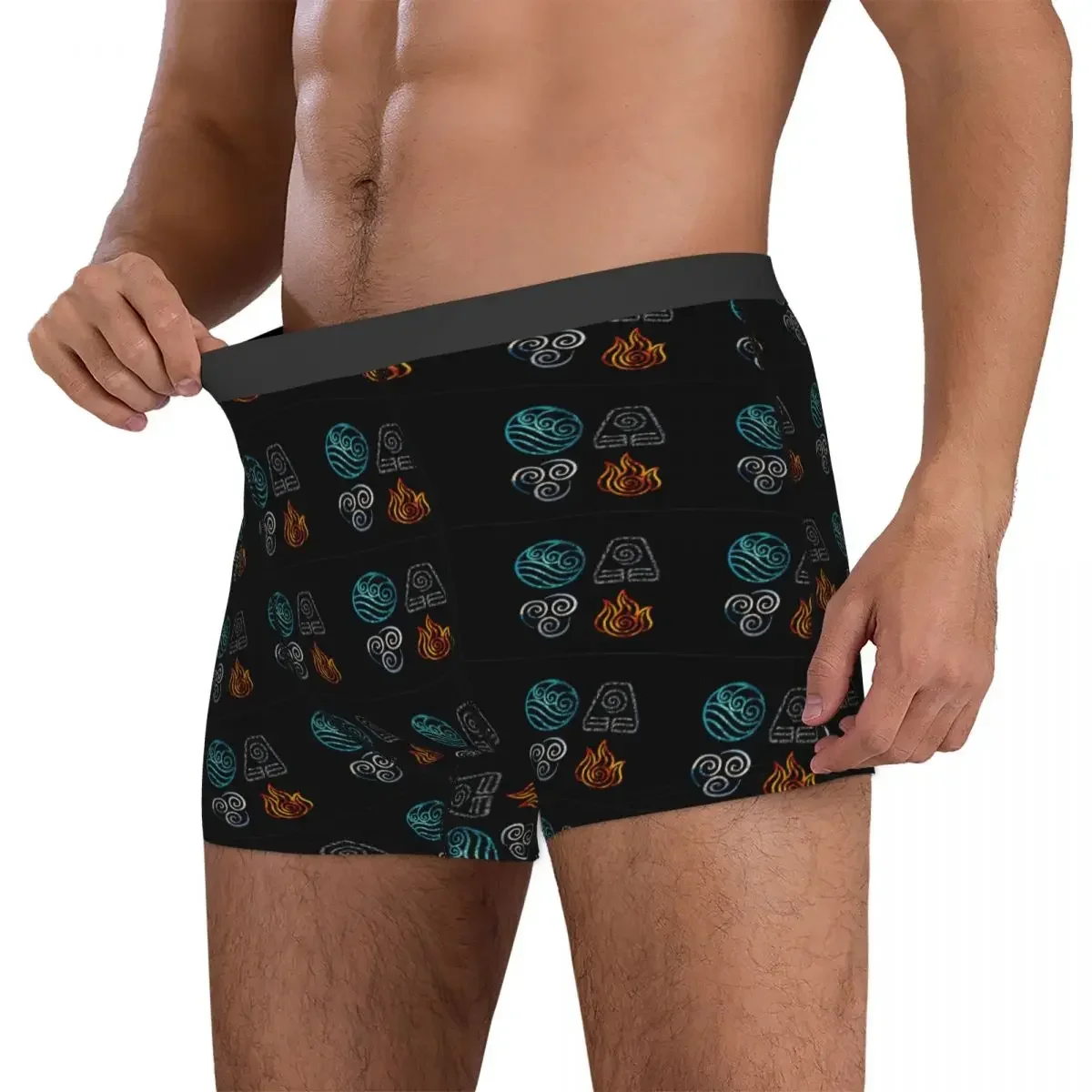 Boxer Underpants Shorts Avatar The Last Airbender Element Symbols Panties Male Soft Underwear for Homme Man Boyfriend Gifts