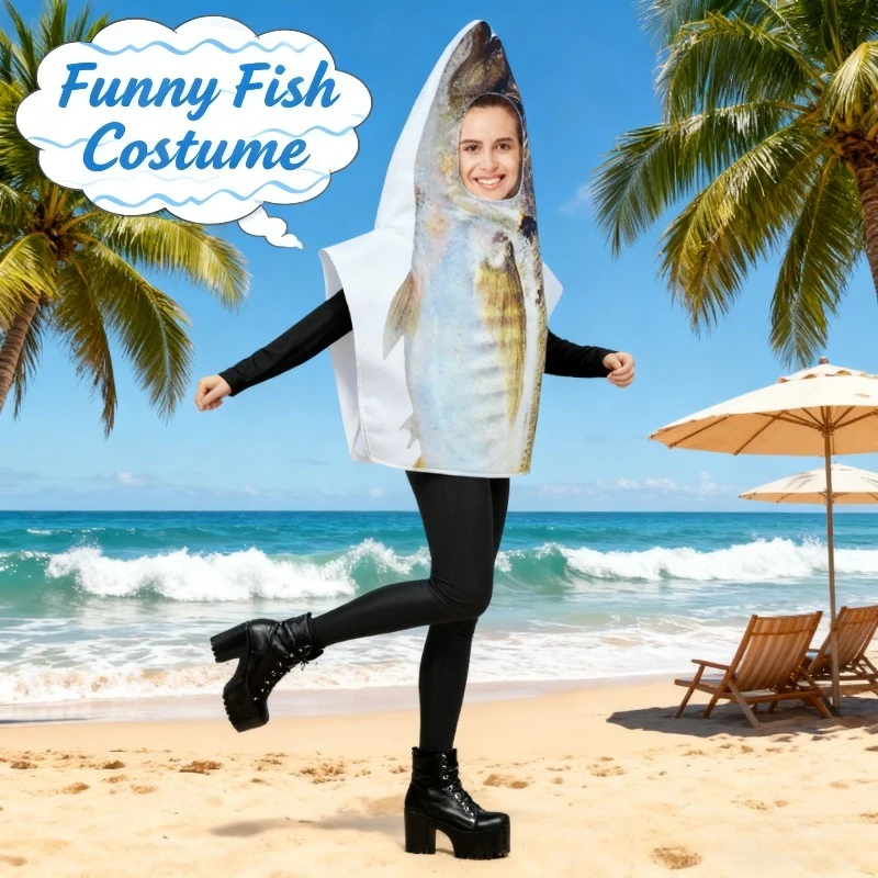 

Christmas Crazy Carnival Party Costume European and American Barramundi Cosplay Outfit Stage Performance Attire