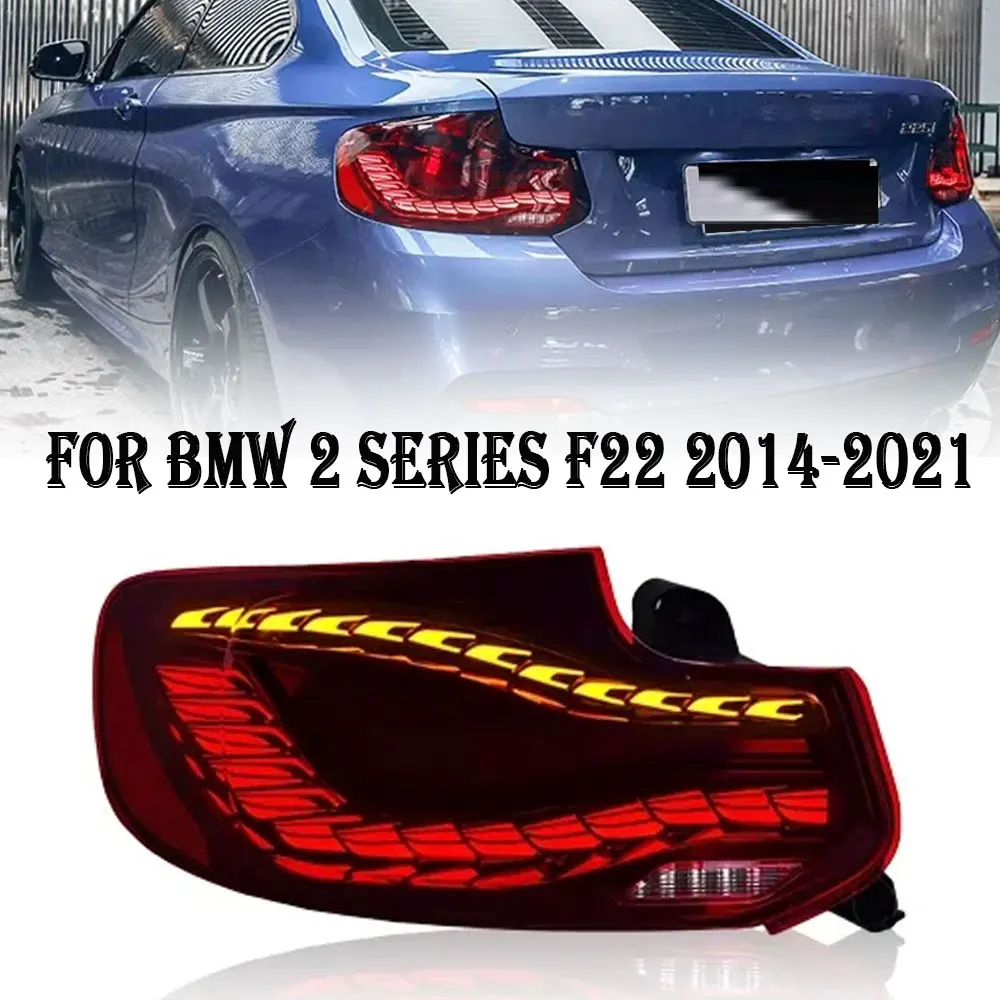 Car LED Tail Lights For BMW 2 Series F22 F23 M2 F87 M2C 2014‑2021 Pair Red LED Tail Light Lamp High Brightness Lens Waterproof