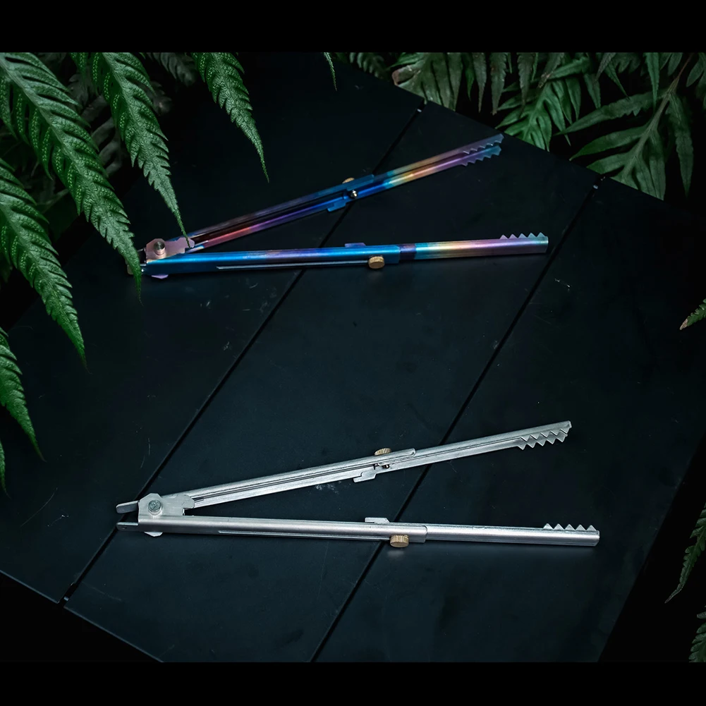 Perfect for Outdoor Cooking and Grilling Expandable Multi‑Functional Titanium BBQ Tongs Campfire and Charcoal Grabber Clip