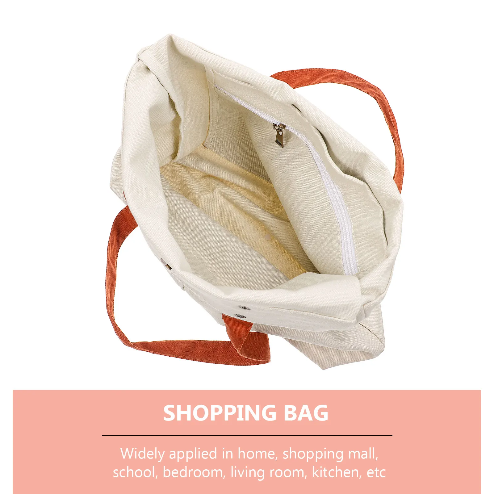

1pc Eco-Friendly Shopping Large Capacity Canvas Tote Bag Storage Pouch For Fruits Vegetables Books Foldable Lightweight Reusable