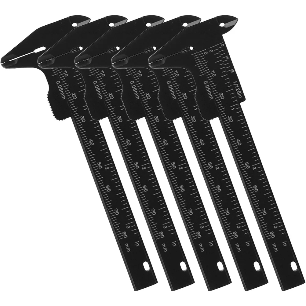 

5Pcs Eyebrow Measuring Ruler Multi Functional Plastic Caliper for Internal External Depth Measurement Easy to Use Makeup Supply