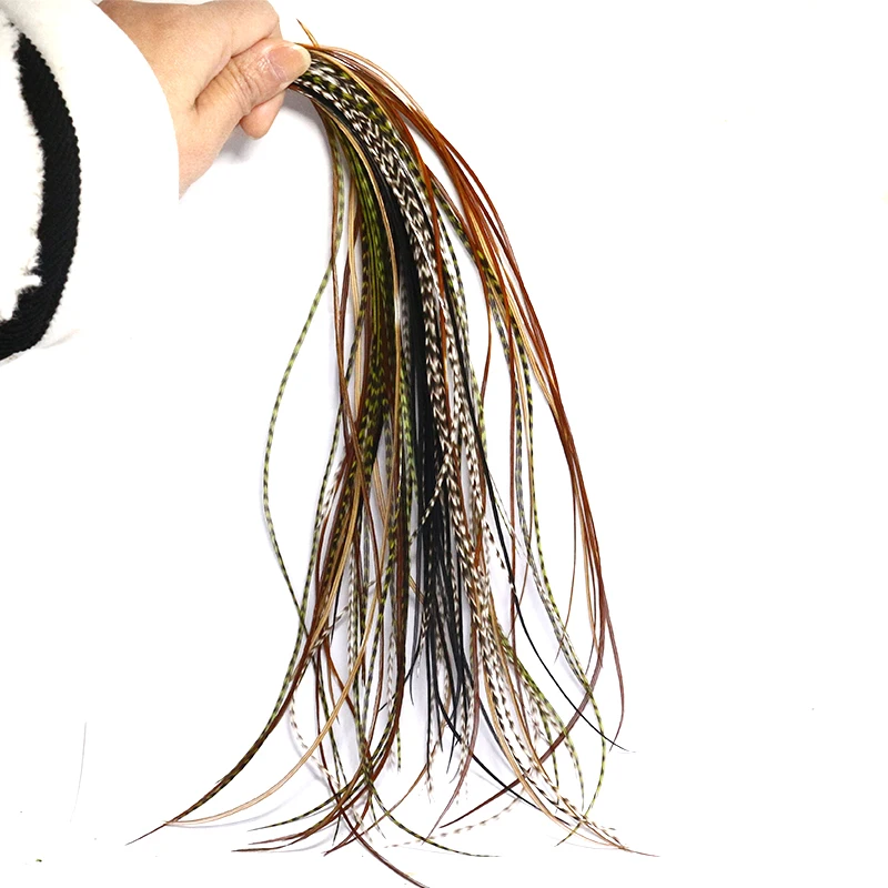 Whiting 20feathers grizzly natural/dyed fly tying feathers 9-11inches long 18#20#midge rooster saddle dry flies tying materials