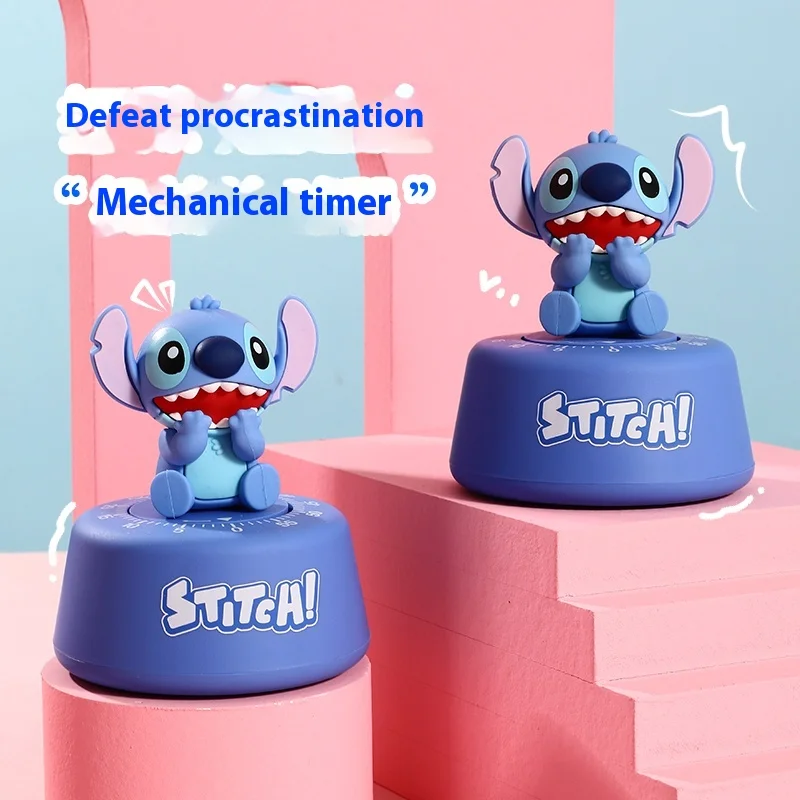 Hot Disney Strawberry Stitch Bear Timer Learn 30 Minutes 60 Time Management Desktop Ornaments Children Birthday Xmas Toys Gift