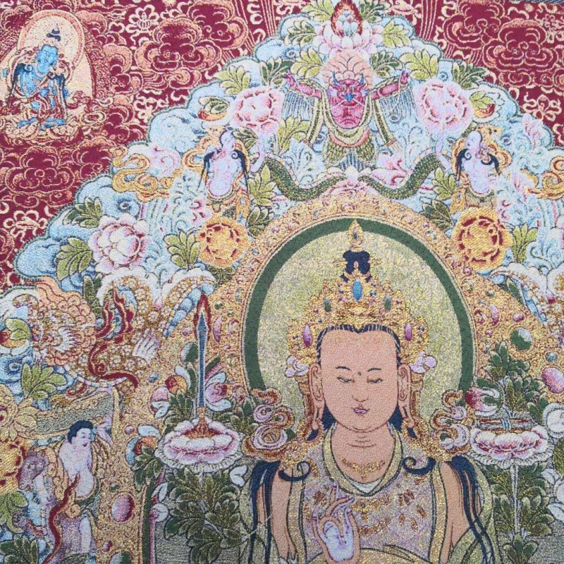 Brocade Thangka Embroidered Painting Tibet Gold Calligraphy and Painting Brocade One Piece Dropshipping