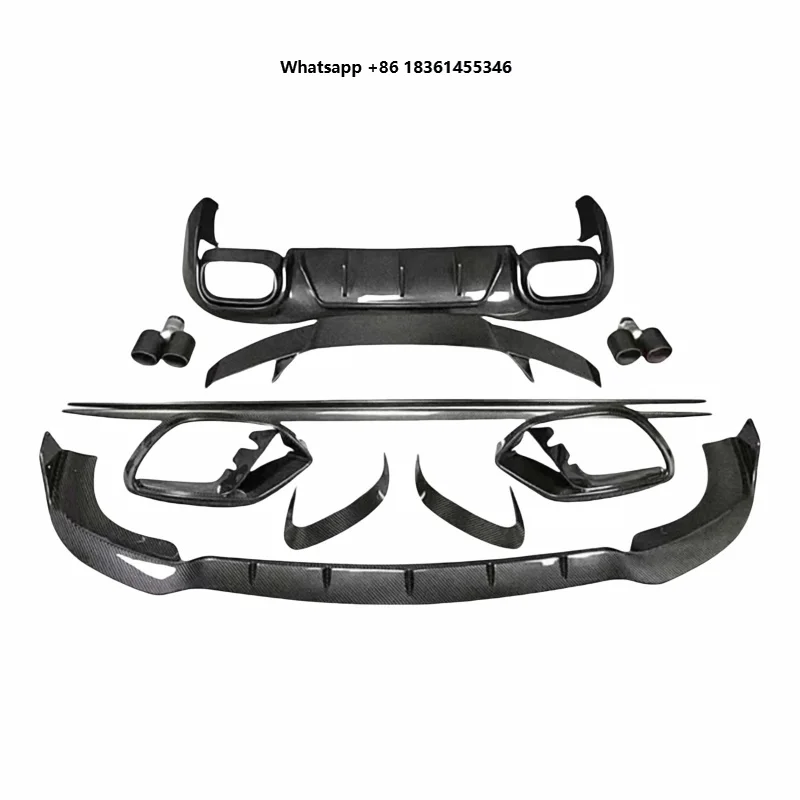 For GT GTS, Front Lip Side Skirts Rear Diffuser Spoiler High Quality Carbon Fiber Body Kit