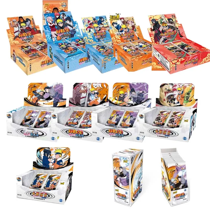 4 Boxes KAYOU Original Naruto Bundle Collectible Cards Full Series Booster Box Anime TCG Rare Character Trading Card Toy For Fan