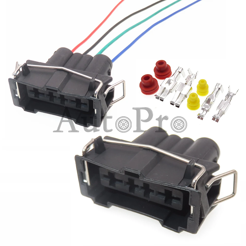 1 Set 4 Hole 357906231 AC Assembly Auto Plastic Housing Wire Connector Car Large Power Adapter With Terminal Car Hybrid Socket