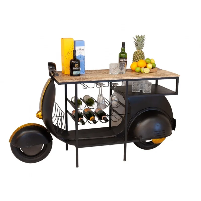 custom.Top Selling New Unique Design Bike Bar Table Counter Wine Rack With Best Antique Finishing From Indian Manufacturers & Ex