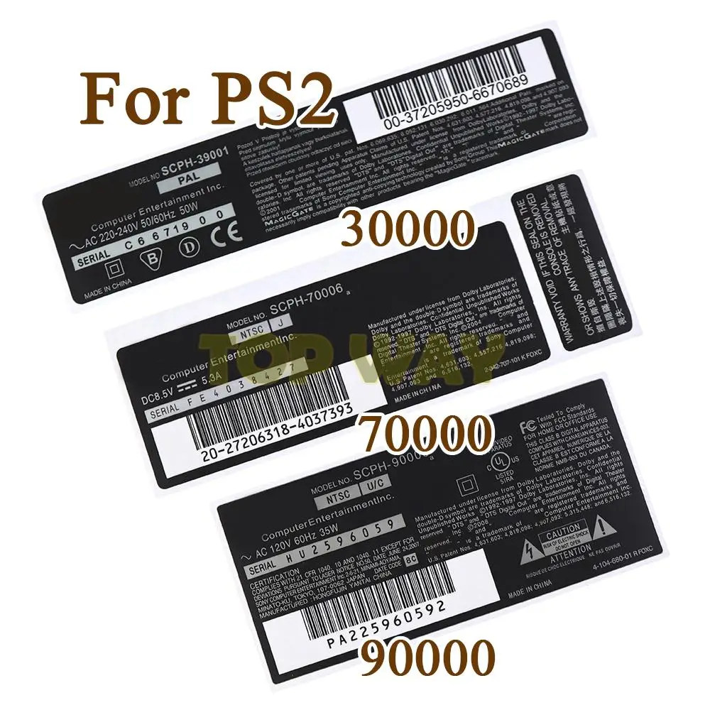 10Pcs สติกเกอร์ผิวสำหรับ Playstation 2 PS2 30000 70000 90000 Custom Decal สติ๊กเกอร์เกมสำหรับ PS2 3W 7W 9W Controller