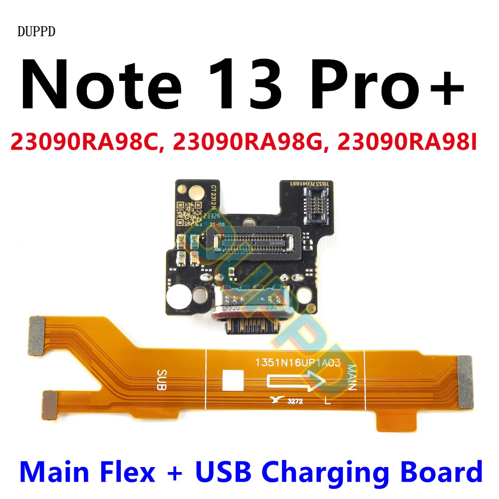 

Для Xiaomi Redmi Note 13 Pro + 13Pro Plus USB зарядное устройство порт для зарядки док-станция разъем материнская плата основная материнская плата гибкий кабель 120 Вт