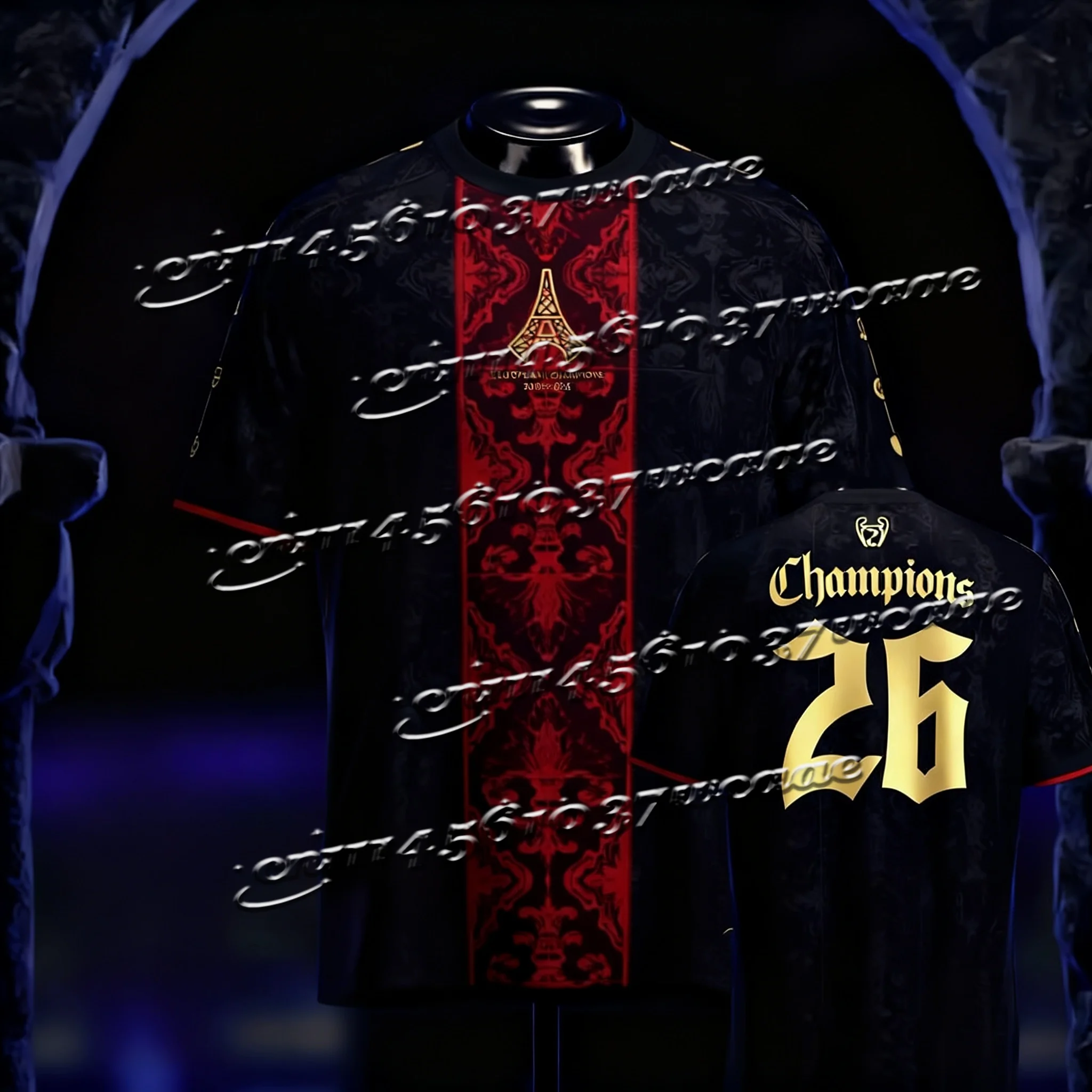 Nova Camisa de Treino Masculina Paris Saint-Germain (PSG) 2026 - Camisa de Futebol dos Campeões Europeus - Camiseta para Família Combinando