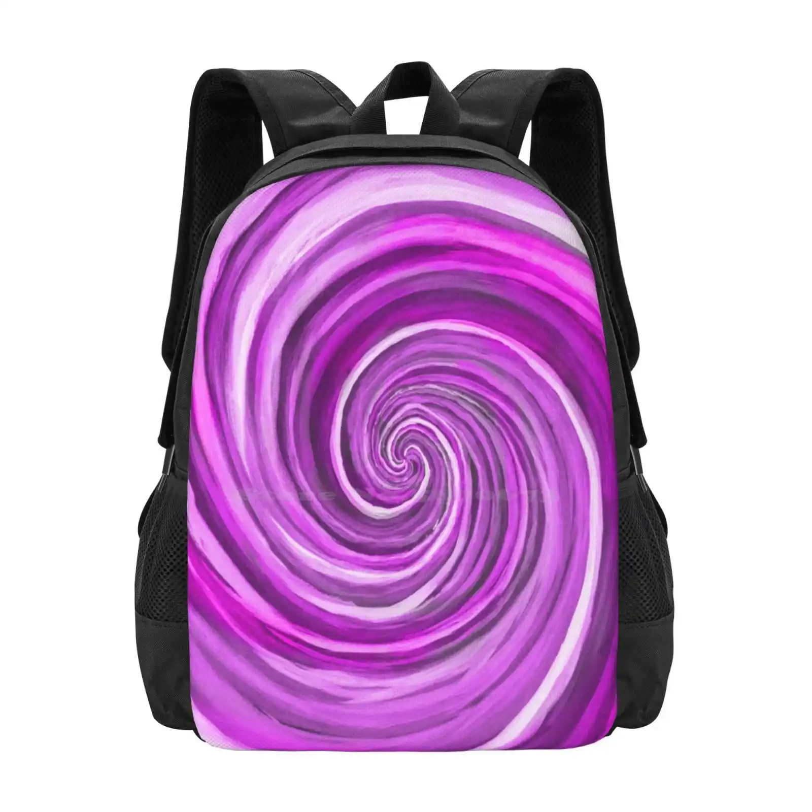 Arte em cores quânticas com emaranhamento 1epst-rosa pintada à mão. Mochila com design de impressão 3D Bolsa de estudante Multicolor Quantum Physics