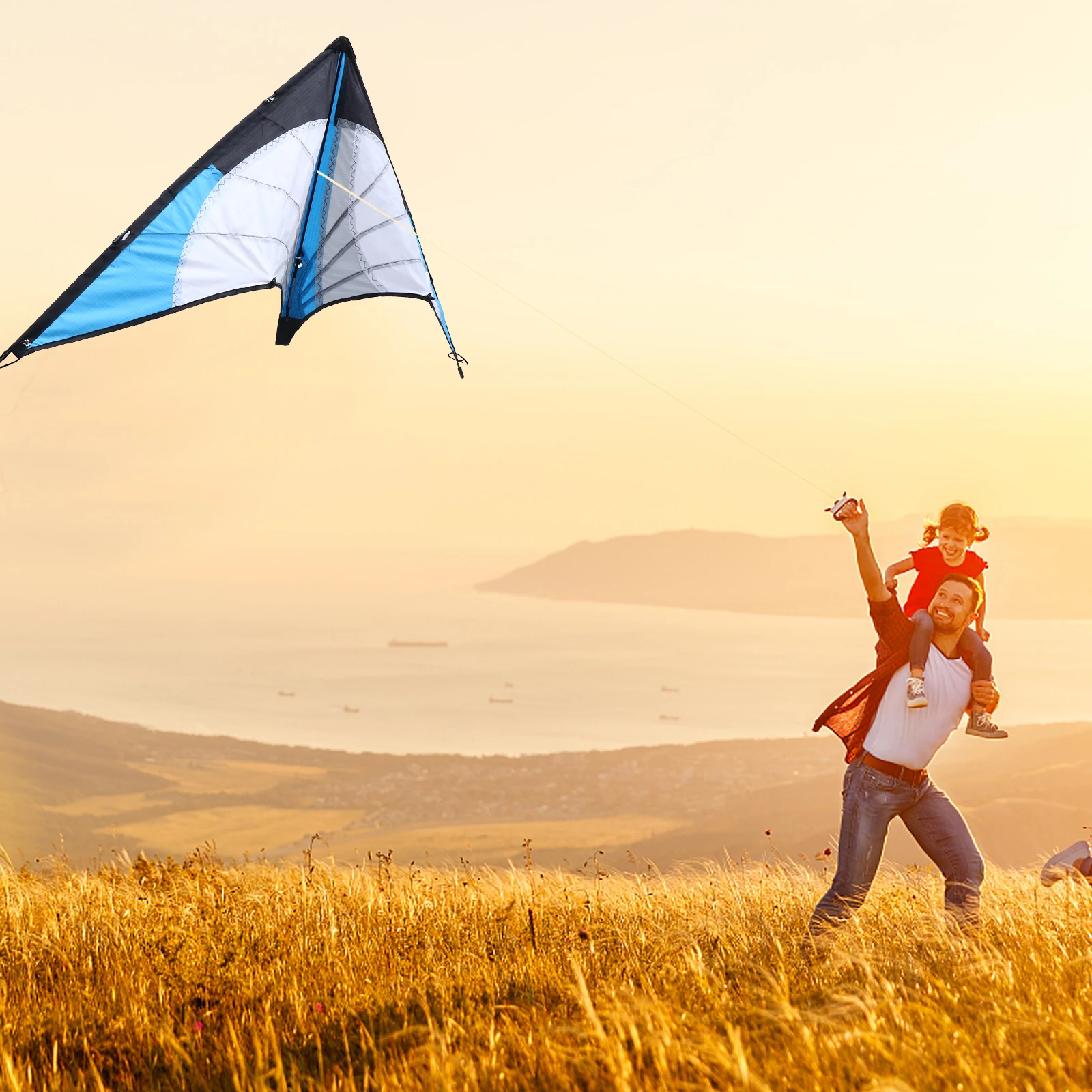 

Lovely Triangle Shaped Kite Double Line Colorful Outdoor Kids Easy To Fly Wind Kite Steady Performance For Christmas