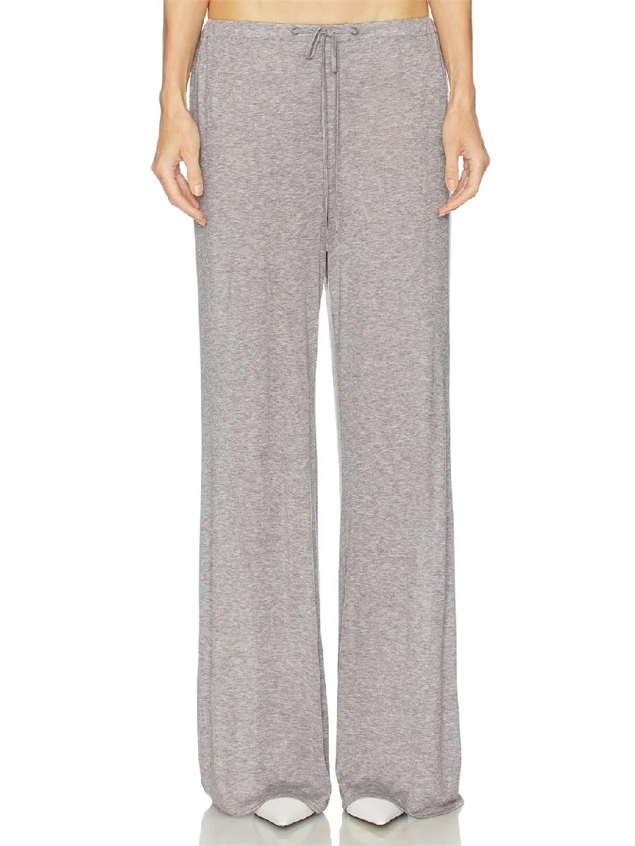 

2026 Women's Clothing: Casual Straight-Leg Pants with Elastic Waist — Y2K-Style Wide-Leg Trousers | New & Versatile Bottoms bra