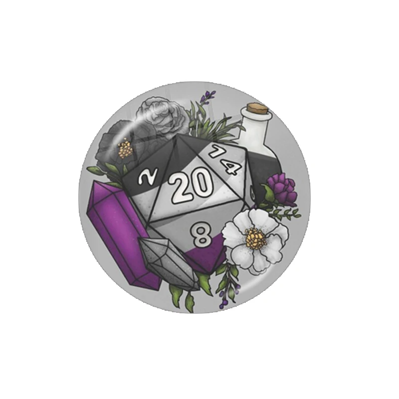 Pride Asexual D20 Tabletop Rpg kości do gier 10 szt. 12mm/16mm/18mm/20mm/25mm/30mm okrągłe szklane kaboszony Demo płaskie plecy