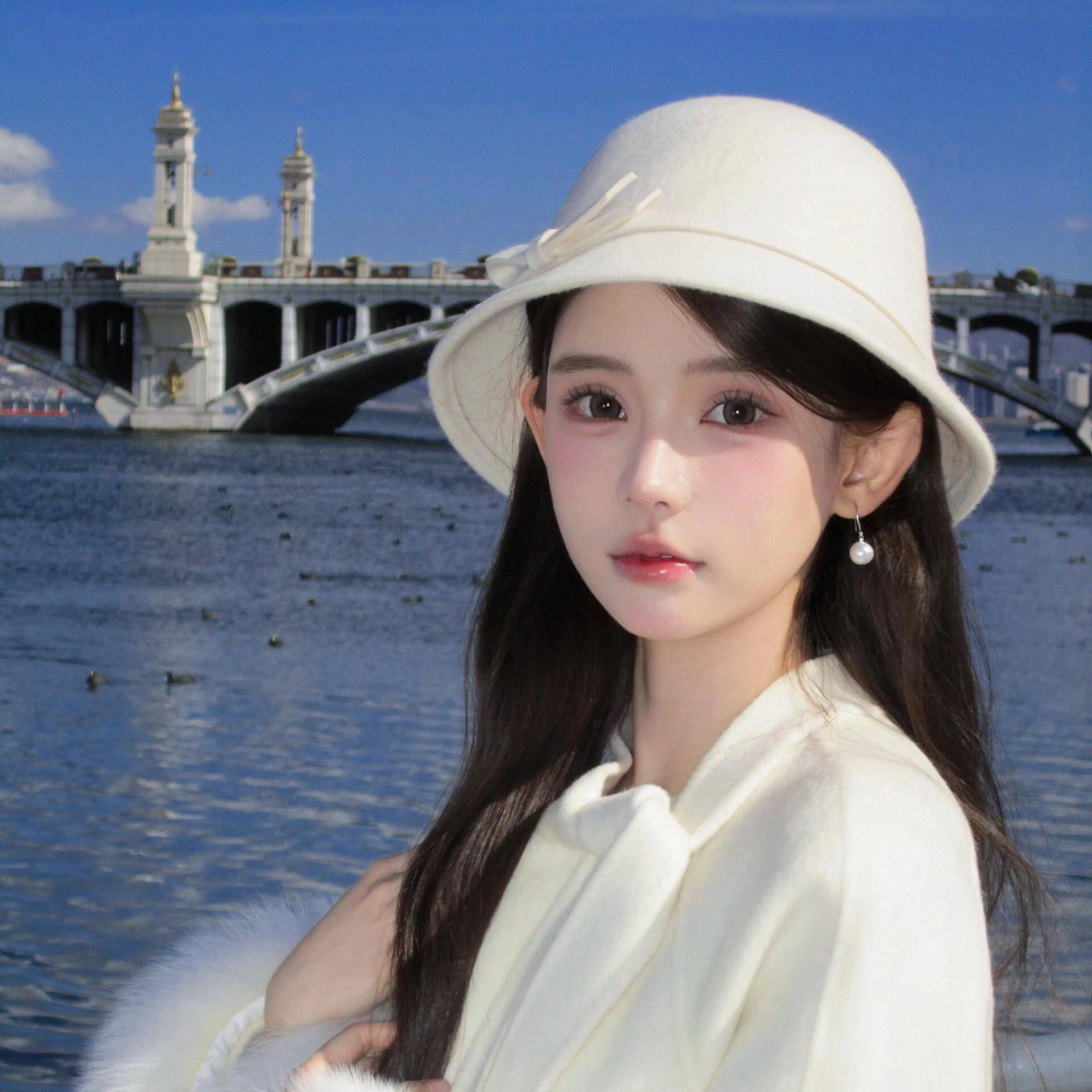 우아한 오드리 헵번 스타일 울 펠트 버킷 햇 - 프렌치 시크 샤넬 스타일 여성용 페도라 가을 겨울용