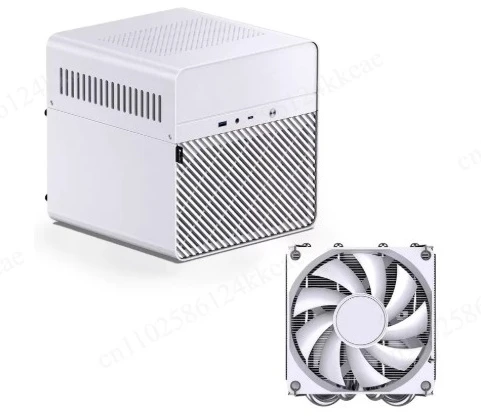 Aluminum 130mm CPU radiator with steel plate support, standard two 100x25mm N4N3N2 mini NAS chassis