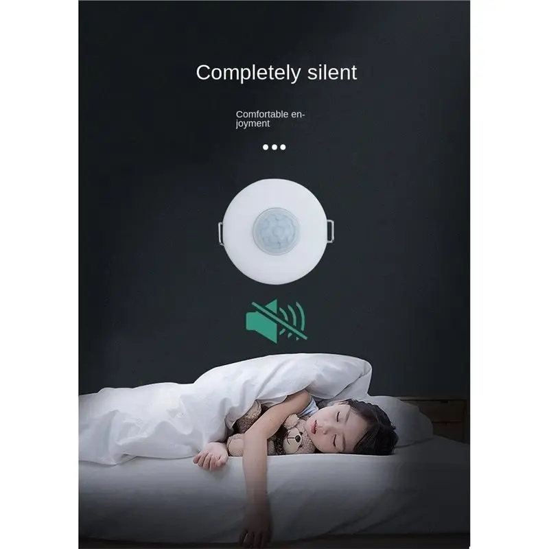 【VALUE MONEY】12V-24V Mini Human Body Motion Sensor Switch Silent Dry Contact Ceiling Sensor Switch Infrared Human Body Motion