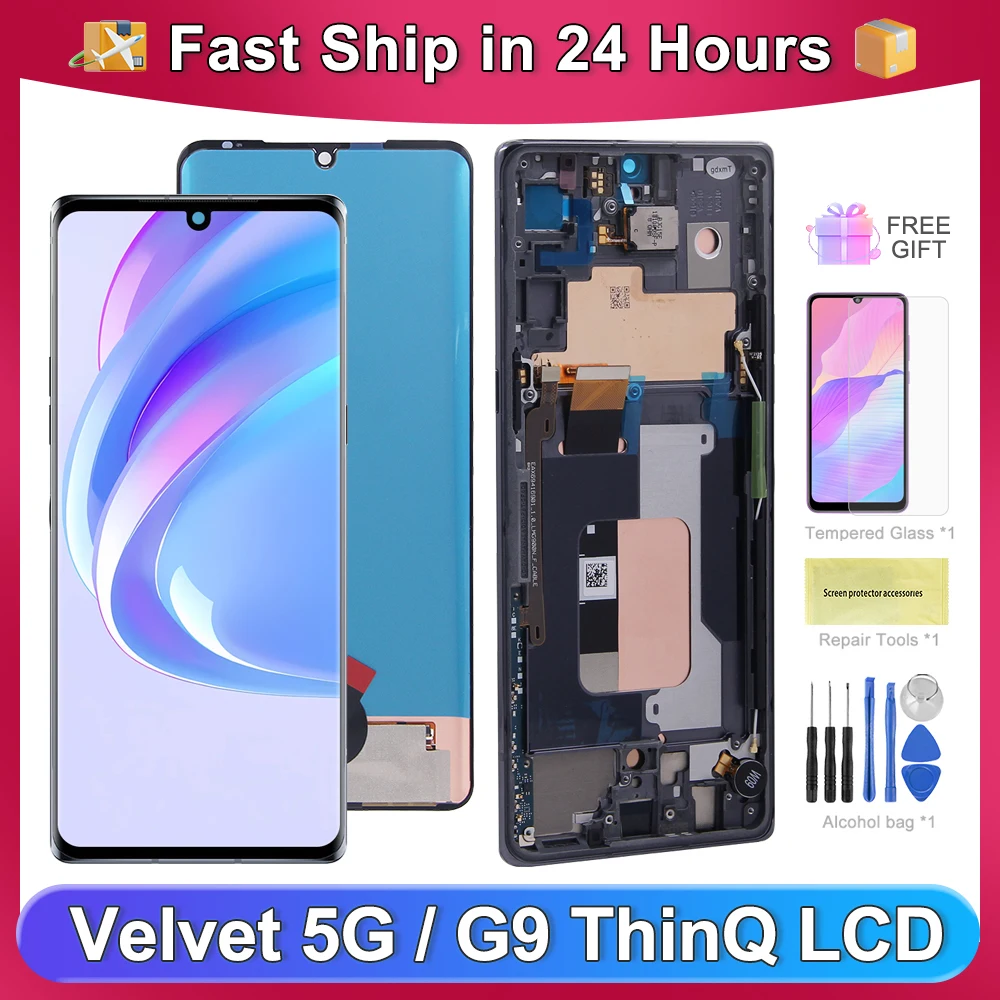 For LG G9 ThinQ 6.8''For LG Velvet 5G LM-G900N LM-G900EM LM-G900 LCD Display Touch Screen Digitizer Assembly Replacement