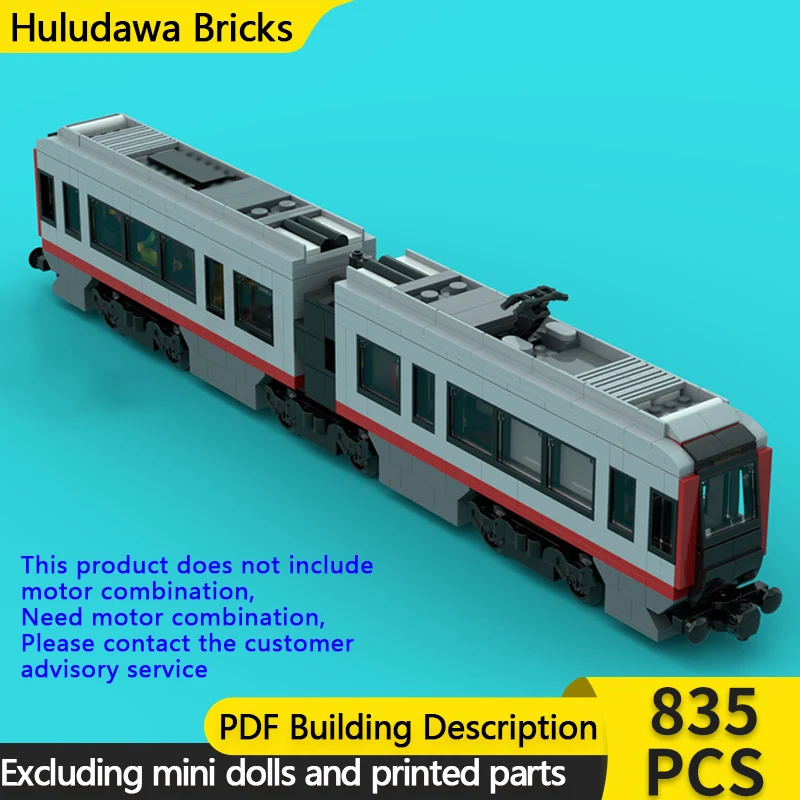 

City Car Model MOC Building Bricks Light Rail Metro LRV4 Train Modular Technology Gifts Holiday Assemble Children Toys Suit