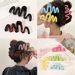 Fashion Acrylic Hair Claw Clip M-shaped Back Of Head Hairpin Large Wave Style Hair Clamps Barrettes Women Ponytail Headwear