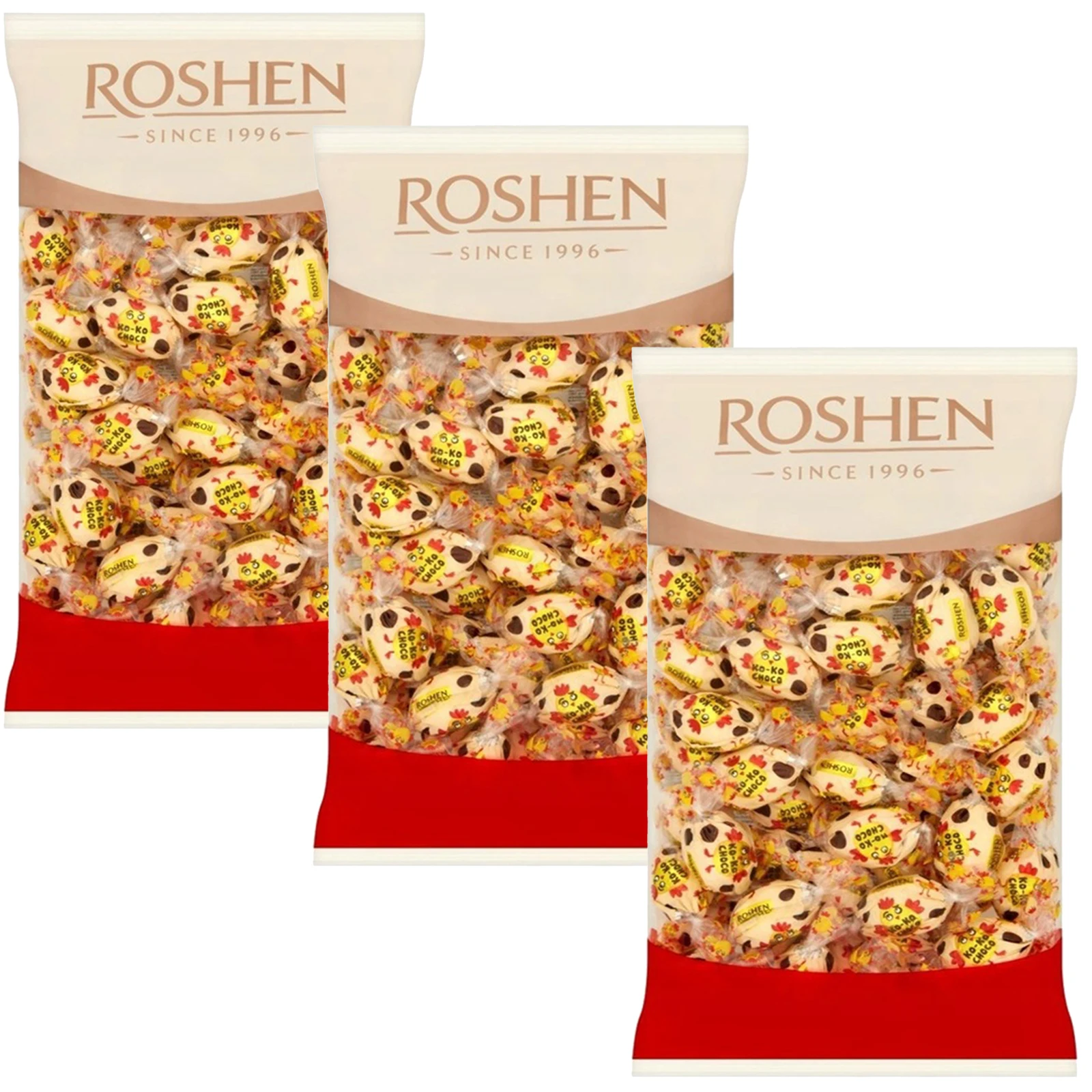 Roshen Caramelo Ko-Ko Choco Blanco 1kg x 3 piezas