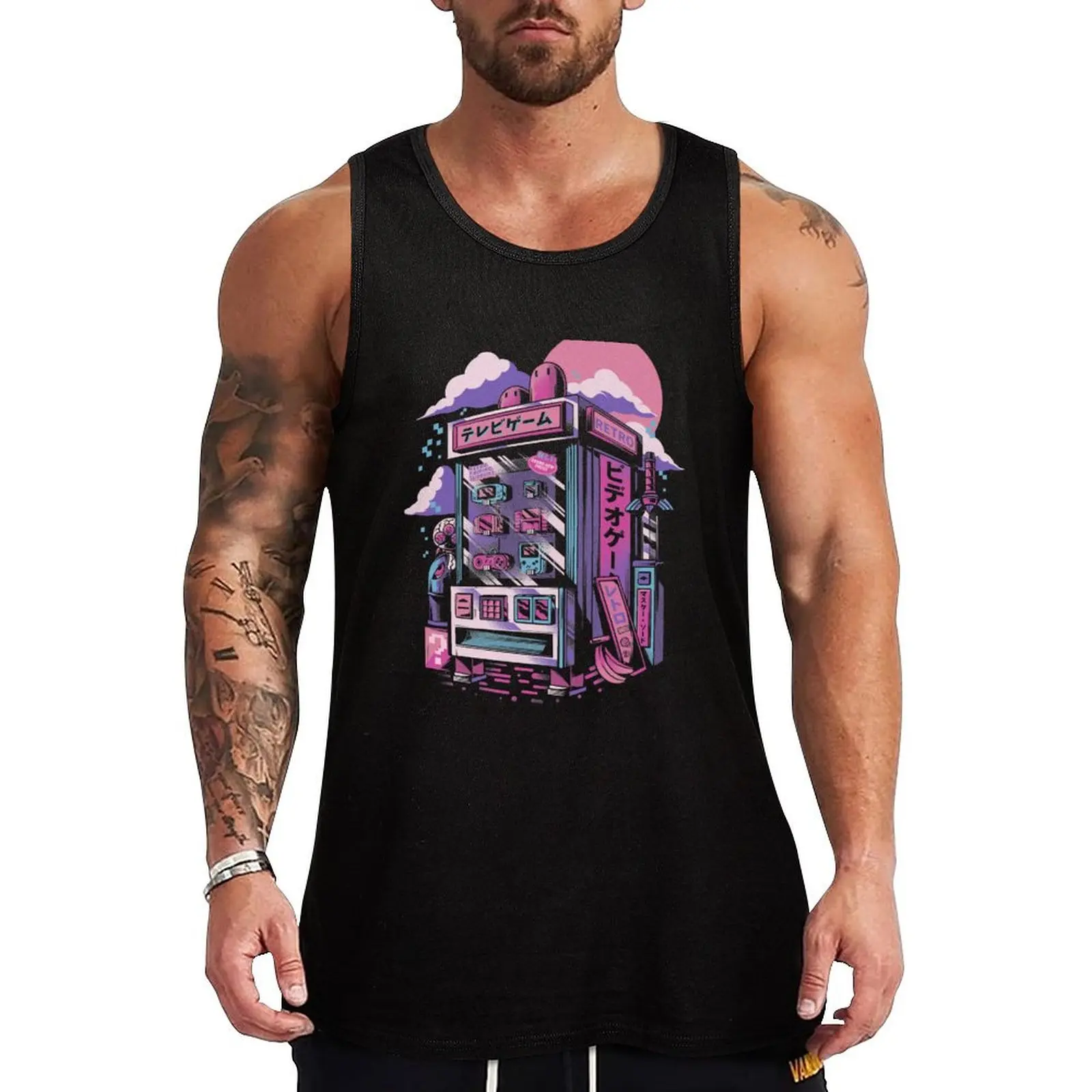 

Retro gaming machine Tank Top sleeveless tshirts for men gym top