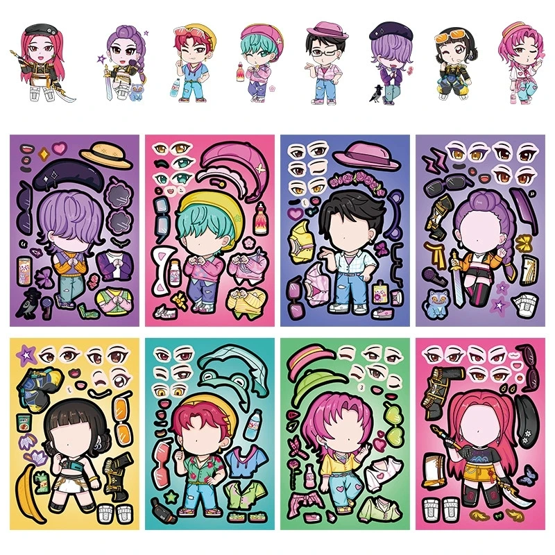 8/16/24 قطعة الكرتون الساحرة هانت ملصق لغز DIY بها بنفسك لغز جعل وجه الكتابة على الجدران ملصق K-POP