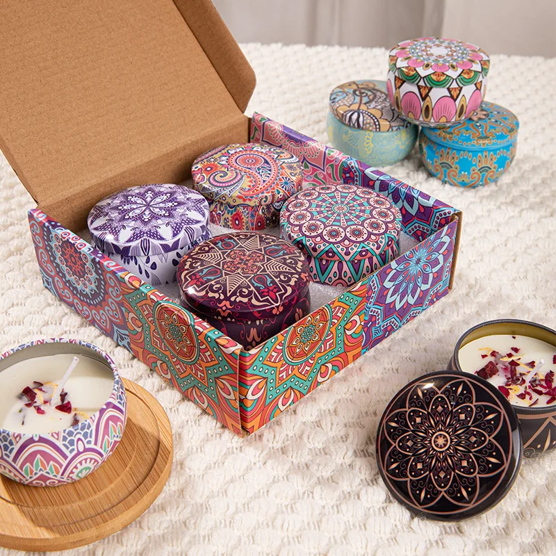 Aromatherapie-Kerze mit getrockneten Blumen, rauchfreies Sojawachs, Makou-Dose, Duftkerzen für den Haushalt, perfektes Geburtstagsgeschenk mit Souvenirs