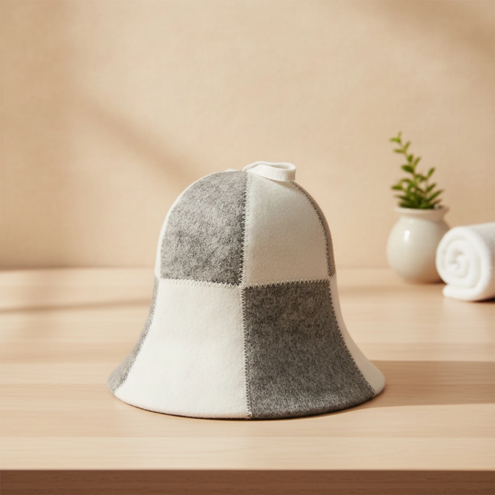 Felt Sauna Hat Temperature-Regulating Sauna Hat with Loop Insulated Absorbent for Spa Enthusiasts, Steam Room, Bath