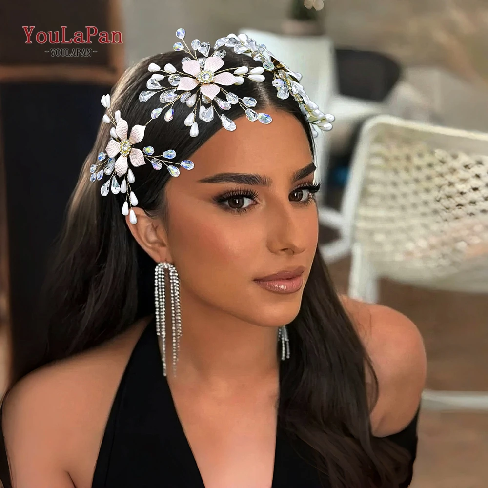 

YouLaPan Alloy Flower Rhinestone Hair Comb Wedding Bride Headdress Fashion Headwear Banquet Party Headpiece Holiday Gift HP924