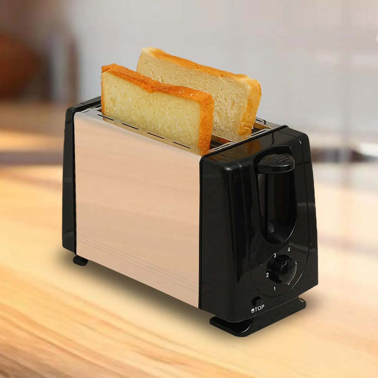 

Bread Toaster 2 Slice UK Plug Adapter Fast Heating Space Saving Breakfast Maker