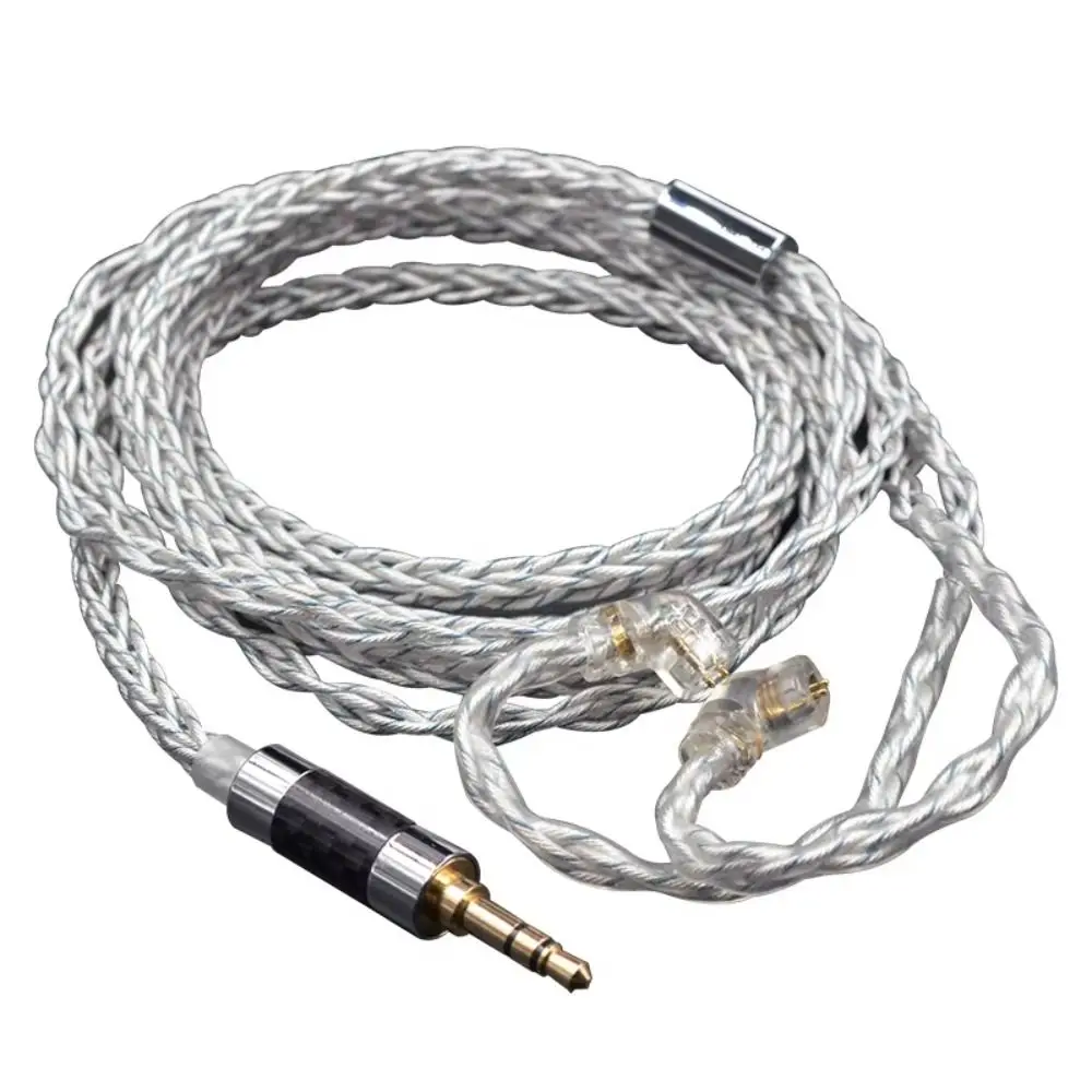 

784 Cores KZ Earphones Cable Uparade Cable Silver Plated KZ Headphone Cord Portable Audio Silver Blue Hybrid Headset Wire KZ