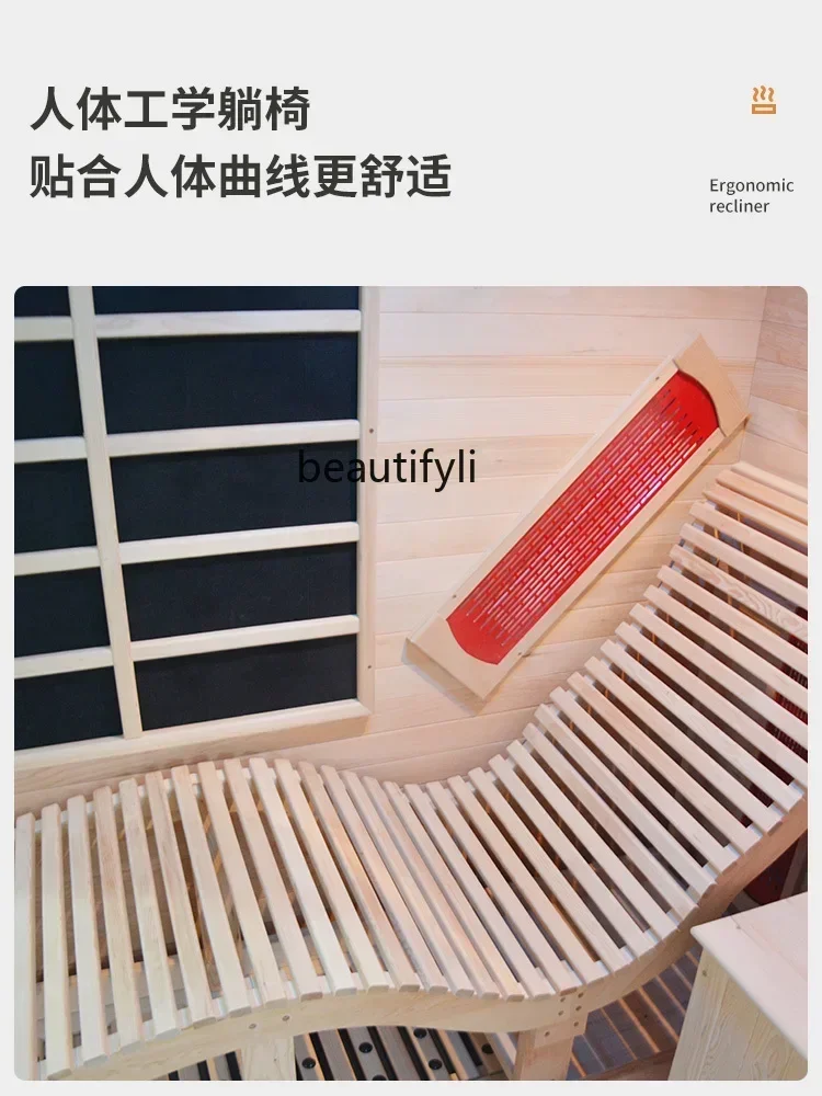 

ss7486 new style Double recliner sweat room Far infrared tourmaline light wave room Single dry steam sauna room