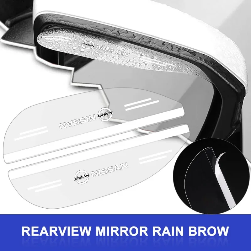 

Car Rear View Mirror Sticker Rain Shield Shade Cover Styling For Nissan Tiida Sylphy Teana X Trail T30 T32 Almera Qashqai J10