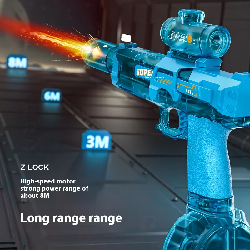 Neue Ice Rat All-in-One-Elektro-Wasserpistole. Nicht abnehmbare Version der Flammeneffekt-Lichtpistolenköpfe. Outdoor-Sommerspielzeug für Kinder