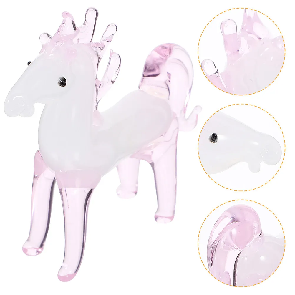 2Pcs Purple Mini Crystal Pegasus Horse Statues Unique Zodiac Animal Display Elegant Tabletop Animal Decorations