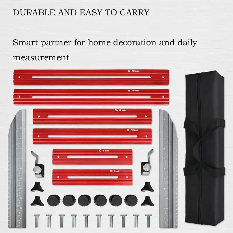 Stair Tread Measuring Tool Jig Accurate Stair Tread Template Tool Shelf Scribe Layout Tool Measuring Gauge for Home Factory