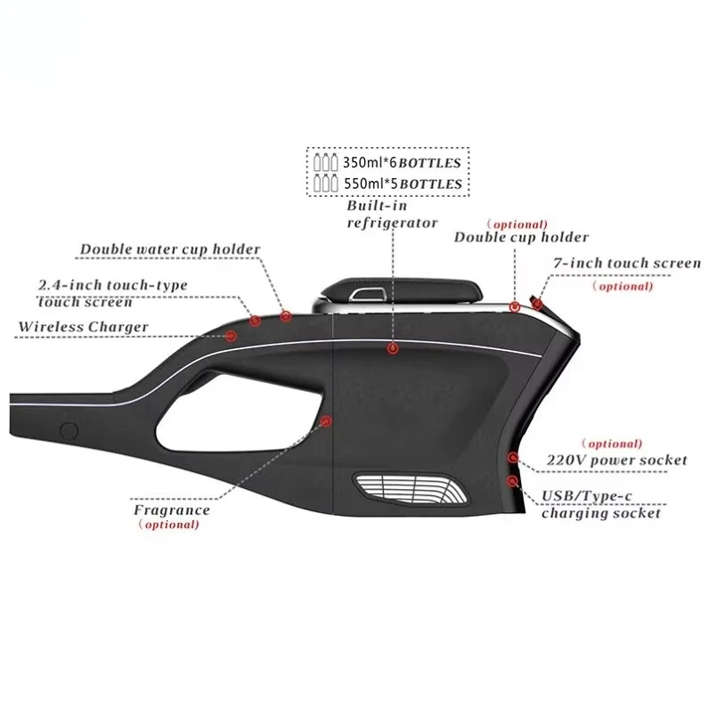 Car Armrest Center Console Box with Cup Holder USB Charging Leather ABS Material for V-Class V250/V260 2018-2023