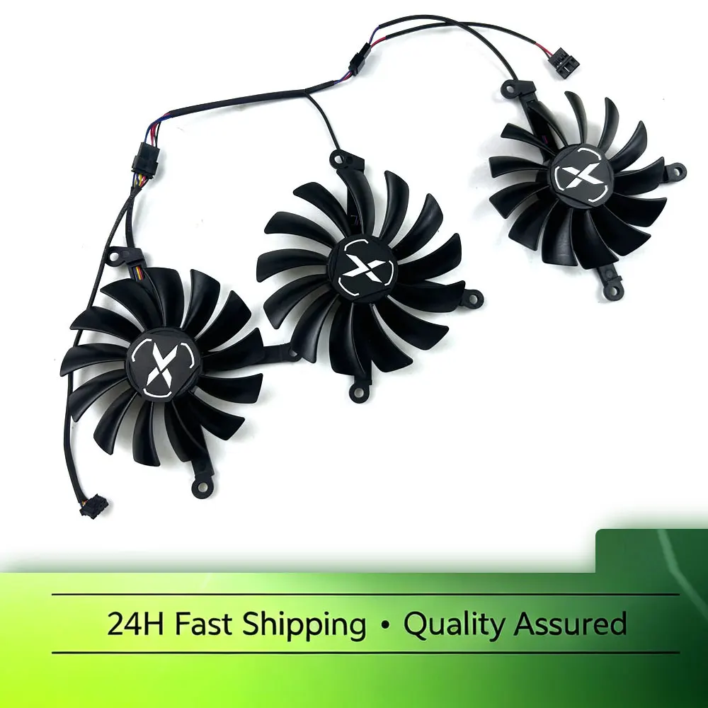 original 3PCS Cooling Fan CF1015U12D 4PIN RX 6700 XT GPU FAN For XFX Speedster SWFT 309 Radeon RX 6700 XT 12GO Graphics Card Fan