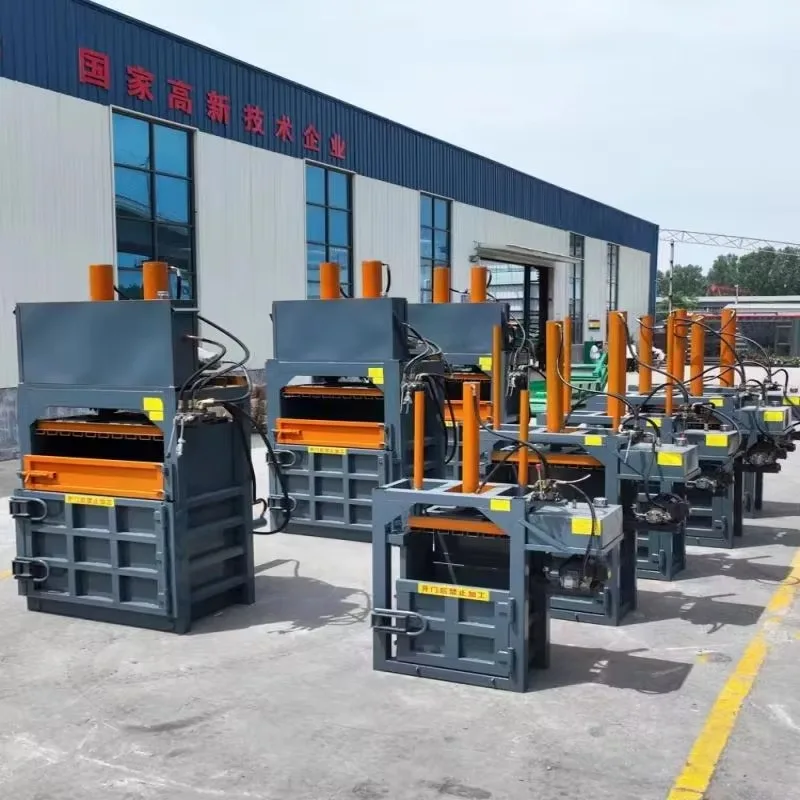 Mini Vertical Hydraulic Square Used Cardboard Paper Press Baler Carton Box Compress Recycling Machine for Sale