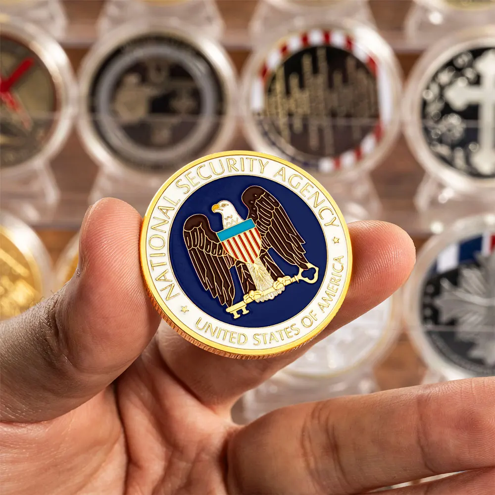وكالة الأمن الوطني الأمريكي ختم عظيم للعملة التذكارية الأمريكية المطلية بالذهب عملة تذكارية نمط النسر عملة قابلة للجمع
