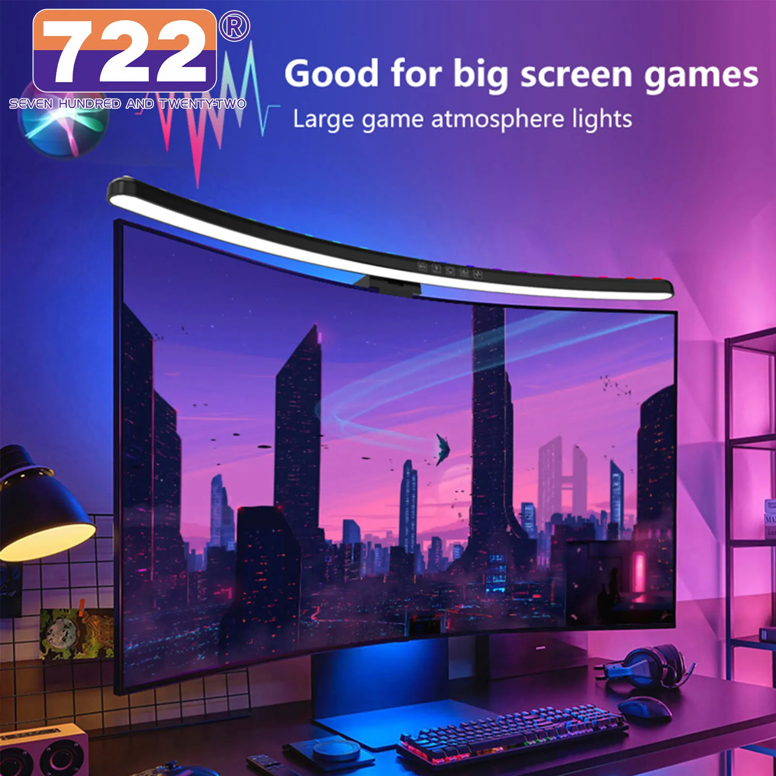 

LED Monitor Light Bar 60CM Computer Screen Hanging Lights RGB Light Fixture Monitor Lamp For Home Work Study Read Gaming Dimming