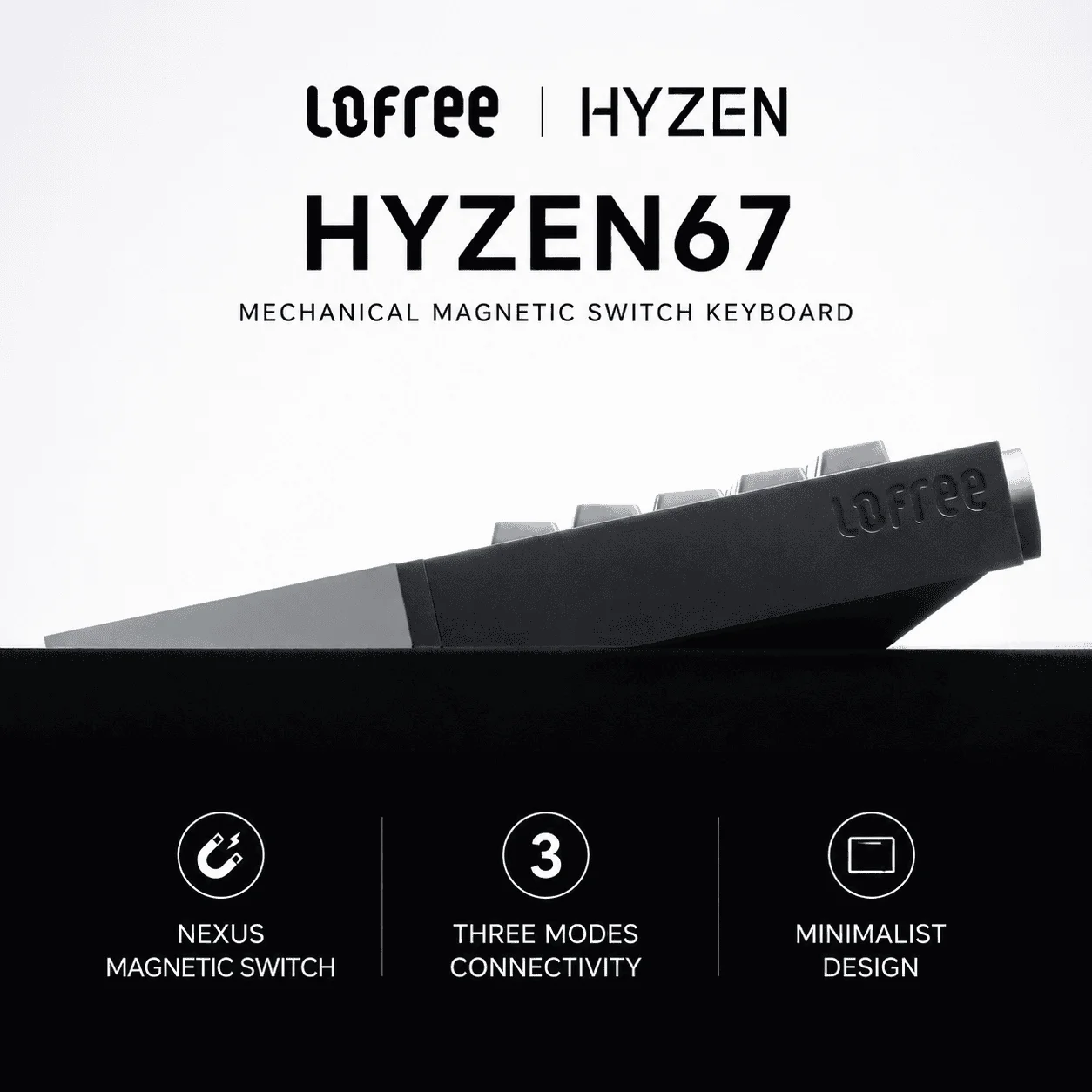 Lofree HYZEN67 Hall Effect Keyboard Nexus Hybrid Magnetic Switch 8KHz Polling 0.06ms Latency 5-Layer Gasket Dampening 10000mAh W