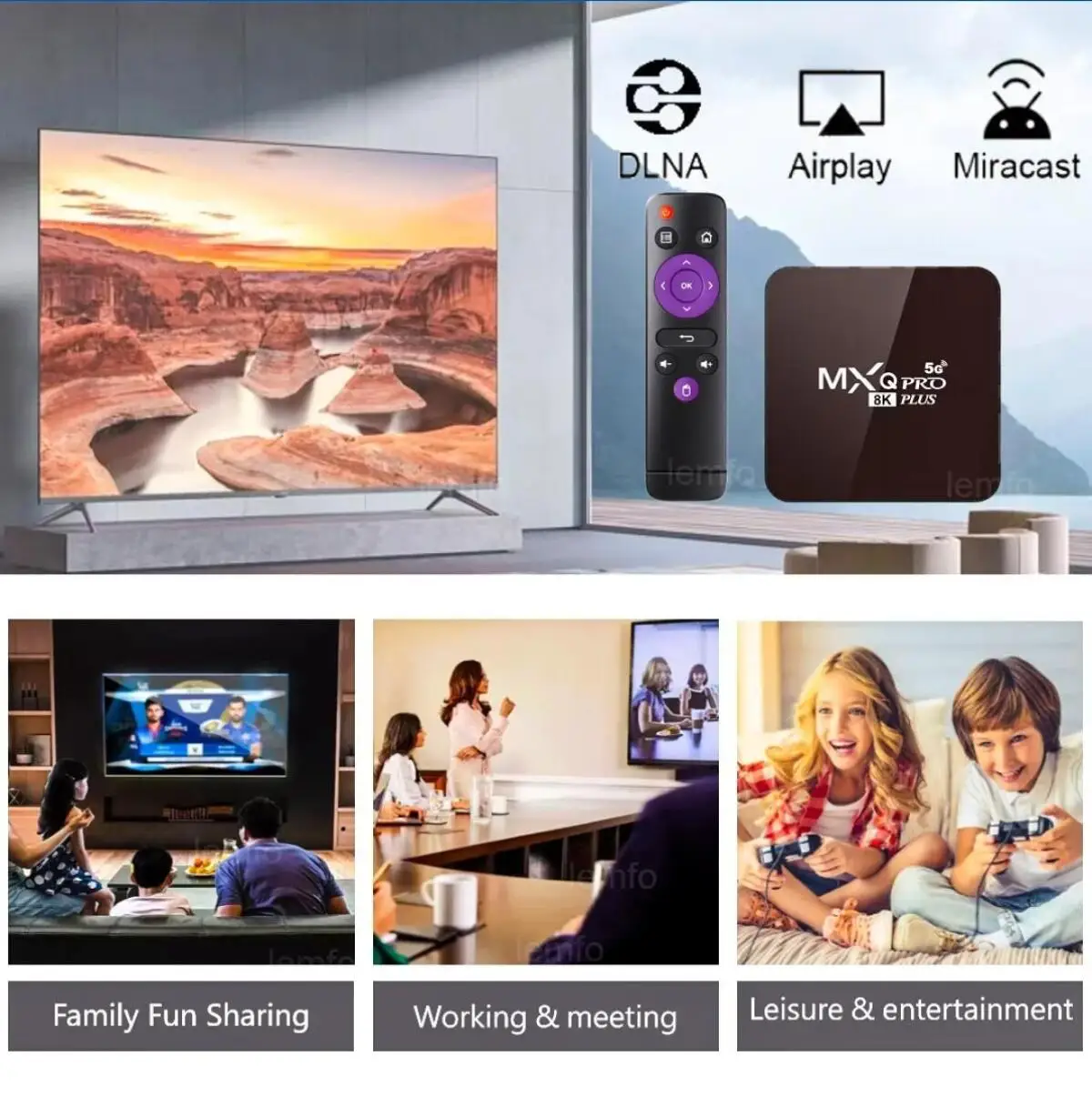 2025 MXQ Pro Smart TV Box Android 12 H3 8K HD 3D Video Home Theater 2.4G&5G H.265 Support Screen Projection TV Set Top Box